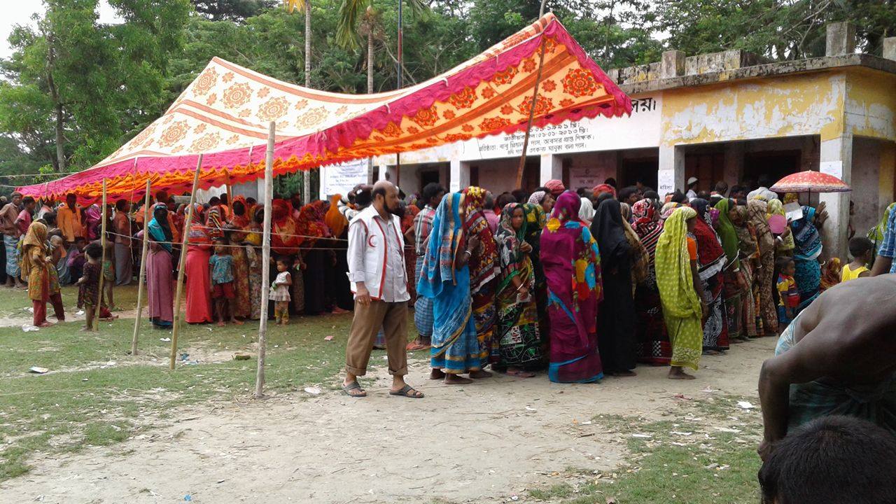 People receive help from natural disaster by DRK and IFRC in Bangladesh