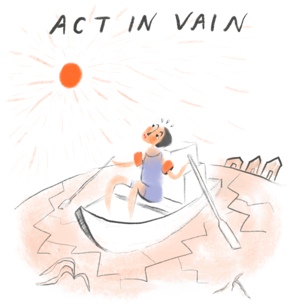 Illustration of a person in a rowing boat